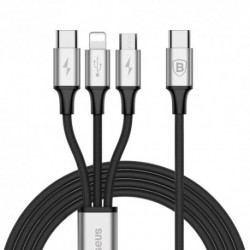 USB data kabal za Android micro/type C/iPhone Baseus Rapid (1,2m) - crna