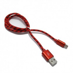 USB data kabal za Android type C Braid - crvena