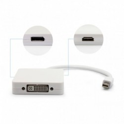 Adapter kabl (3u1) za Apple mini DP na HDMI/DP/DVI - bela