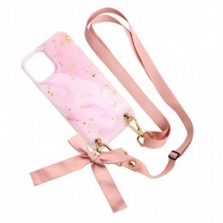 Futrola za iPhone 12 mini leđa Fashion strap glitter - roza
