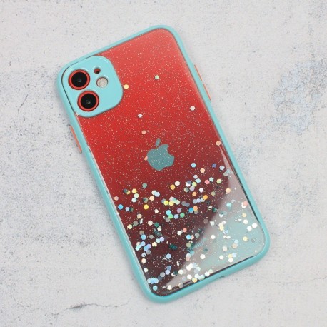 Futrola za iPhone 11 leđa Frame glitter - tirkizna