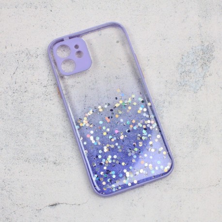 Futrola za iPhone 12/12 Pro leđa Frame glitter - ljubičasta