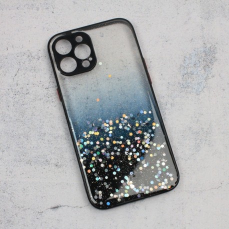 Futrola za iPhone 12 Pro Max leđa Frame glitter - crna