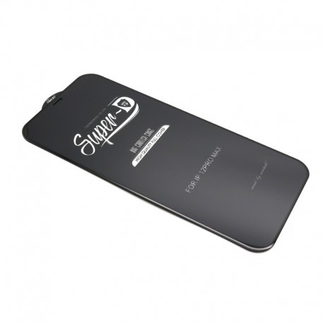 Zaštitno staklo za iPhone 12 Pro Max (zakrivljeno 11D) pun lepak Super D - crna