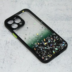 Futrola za iPhone 13 Pro Max leđa Frame glitter - crna