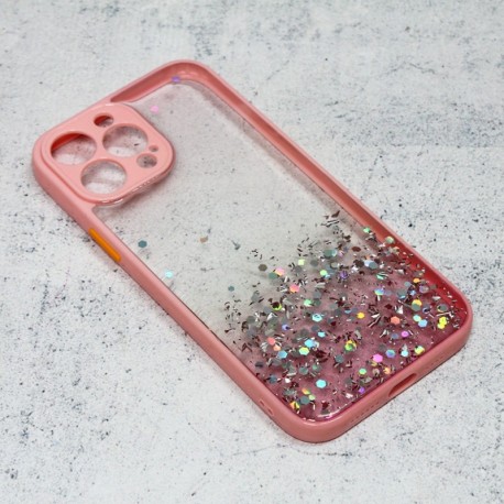 Futrola za iPhone 13 Pro Max leđa Frame glitter - roza