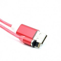 USB data kabal za iPhone lightning X-Cable magnet Led (1m) - crvena