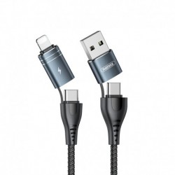 USB data kabal za Android type C/iPhone lightning/USB (4u1) Remax RC-164 brzi (1m) - crna