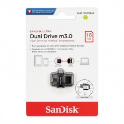 USB (flash) memorija (16Gb) 3.0 SanDisk Ultra dual - siva