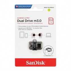 USB (flash) memorija (64Gb) 3.0 SanDisk Ultra dual - siva