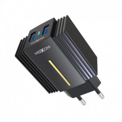 Kućni punjač za iPhone lightning Moxom Mx-Hc12 QC 3.0 brzi/fast (2,4A | 2xUSB) - crna