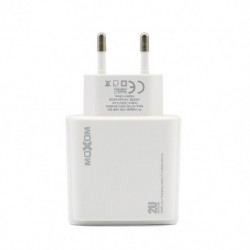 Kućni punjač za iPhone lightning Moxom Mx-Hc20 (2,4A | 2xUSB) - bela