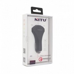 Auto punjač glava/adapter (bez kabla) Nitu Nt-Cc15 QC 3.0 (3A | 2xUSB) - crna