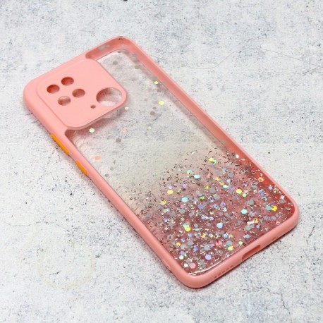 Futrola za Xiaomi Redmi 10C leđa Frame glitter - roza