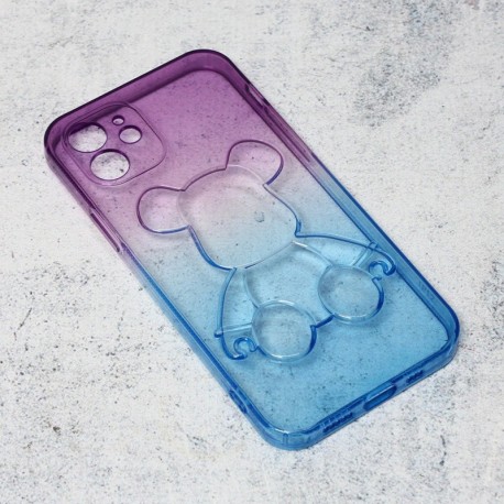 Futrola za iPhone 12/12 Pro leđa Violet bear - lila-plava