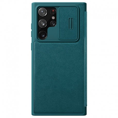 Futrola za Samsung Galaxy S22 Ultra 5G preklop bez magneta bez prozora Nillkin Qin Leather Pro - zelena
