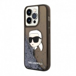 Futrola za iPhone 14 Pro leđa Karl Lagerfeld Elong glava Liquid - crna