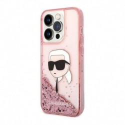 Futrola za iPhone 14 Pro leđa Karl Lagerfeld Elong glava Liquid - pink