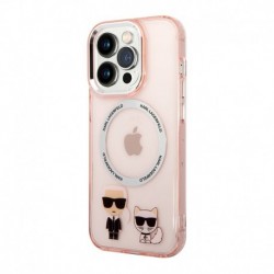 Futrola za iPhone 14 Pro leđa Karl Lagerfeld Magsafe - pink