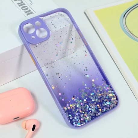 Futrola za iPhone 14 Plus leđa Frame glitter - ljubičasta