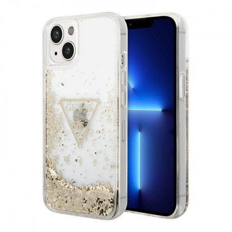 Futrola za iPhone 14 leđa Guess Hc glitter liquid trougao - providna