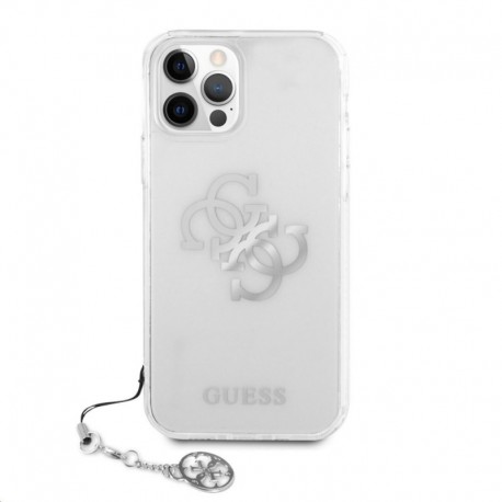Futrola za iPhone 12 Pro Max leđa Guess 4G metal charm - srebrna