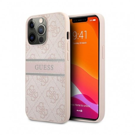 Futrola za iPhone 13 Pro leđa Guess 4G pu stripe - roza