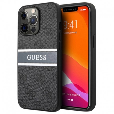 Futrola za iPhone 13 Pro leđa Guess 4G pu stripe - siva