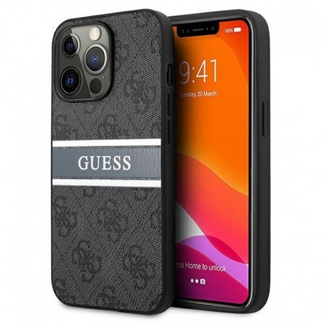 Futrola za iPhone 13 Pro Max leđa Guess 4G pu stripe - siva