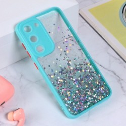 Futrola za Samsung Galaxy S23 leđa Frame glitter - tirkizna