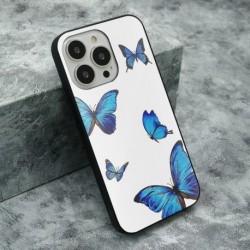 Futrola za iPhone 13 Pro leđa Glass HD - plavi leptiri