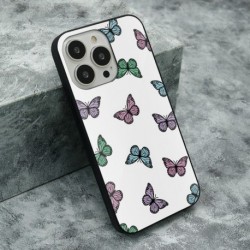 Futrola za iPhone 13 Pro leđa Glass HD - šareni leptiri