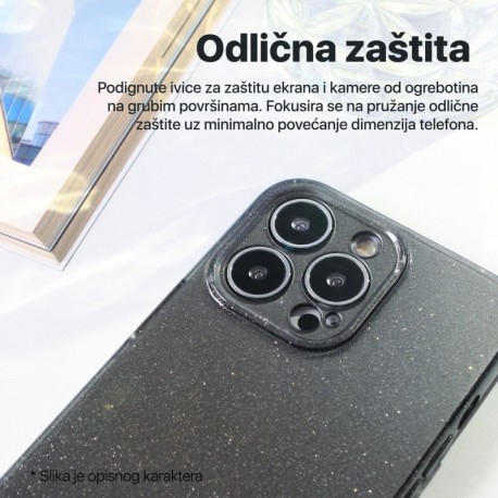 Futrola za iPhone 15 Pro leđa Sparkle dust - crna