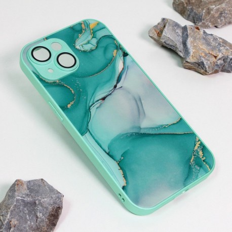 Futrola za iPhone 15 leđa Marble glaze - tirkiz