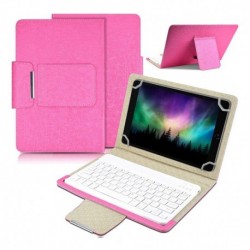 Futrola za univerzalna za tablet 10" preklop sa magnetom bez prozora + tastatura Leather BT - pink