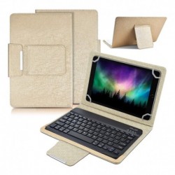 Futrola za univerzalna za tablet 10" preklop sa magnetom bez prozora + tastatura Leather BT - zlatna