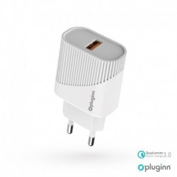 Kućni punjač za iPhone lightning Pluginn D525 QC 3.0 (18W | 1xUSB) - bela