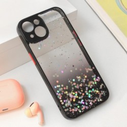 Futrola za iPhone 15 leđa Frame glitter - crna