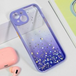 Futrola za iPhone 15 leđa Frame glitter - ljubičasta