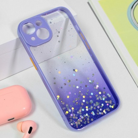 Futrola za iPhone 15 leđa Frame glitter - ljubičasta