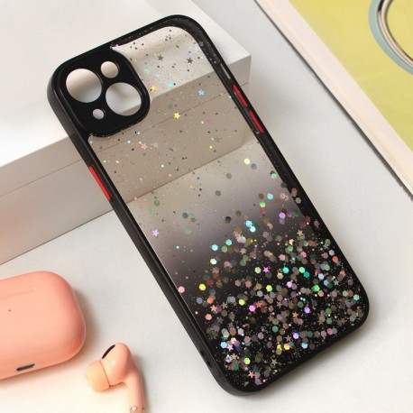 Futrola za iPhone 15 Plus leđa Frame glitter - crna