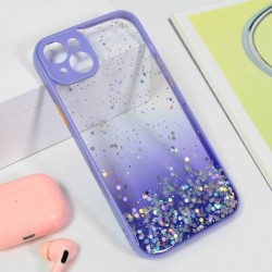 Futrola za iPhone 15 Plus leđa Frame glitter - ljubičasta