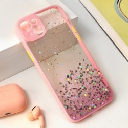 Futrola za iPhone 15 Plus leđa Frame glitter - roza