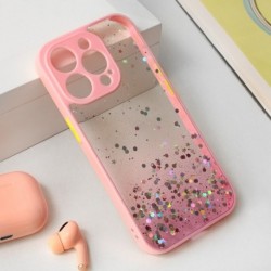 Futrola za iPhone 15 Pro leđa Frame glitter - roza