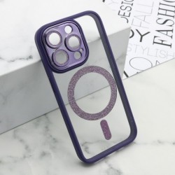 Futrola za iPhone 15 Pro leđa Diamond MagSafe - ljubičasta