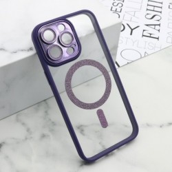 Futrola za iPhone 15 Pro Max leđa Diamond MagSafe - ljubičasta
