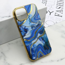 Futrola za iPhone 15 leđa Marble - plava