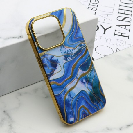 Futrola za iPhone 15 Pro leđa Marble - plava