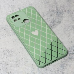 Futrola za Xiaomi Redmi 10C leđa Diamond heart - svetlo zelena