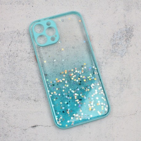 Futrola za iPhone 12 Pro Max leđa Frame glitter - tirkizna